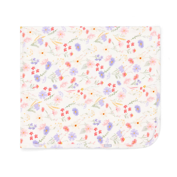Coccoli Modal Blanket - Flowers on Cream-Pumpkin Pie Kids Canada