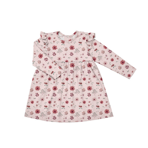 Coccoli Modal Dress - Floral on Rosewater-46132-610 12M-Pumpkin Pie Kids Canada