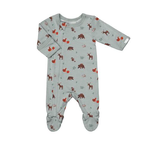 Coccoli Modal Footie - Animals on Mercury-PZM6102-330 NB-Pumpkin Pie Kids Canada