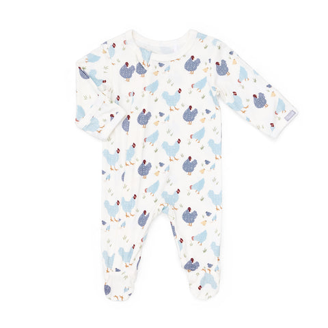 Coccoli Modal Footie - Chickens on Cream-PZM6041-201 1M-Pumpkin Pie Kids Canada