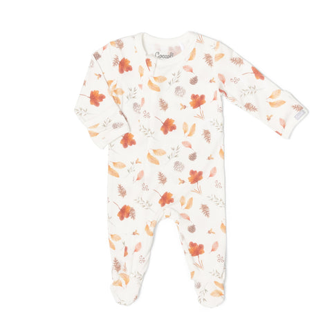 Coccoli Modal Footie - Fall on Cream-PZM5722-302 NB-Pumpkin Pie Kids Canada