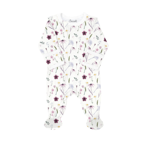 Coccoli Modal Footie - Floral-Pumpkin Pie Kids Canada