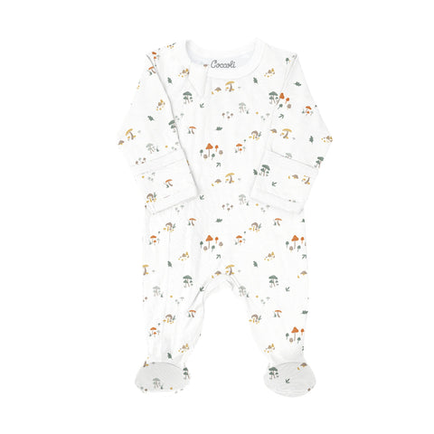 Coccoli Modal Footie - Mushrooms-PZM5952-208 NB-Pumpkin Pie Kids Canada