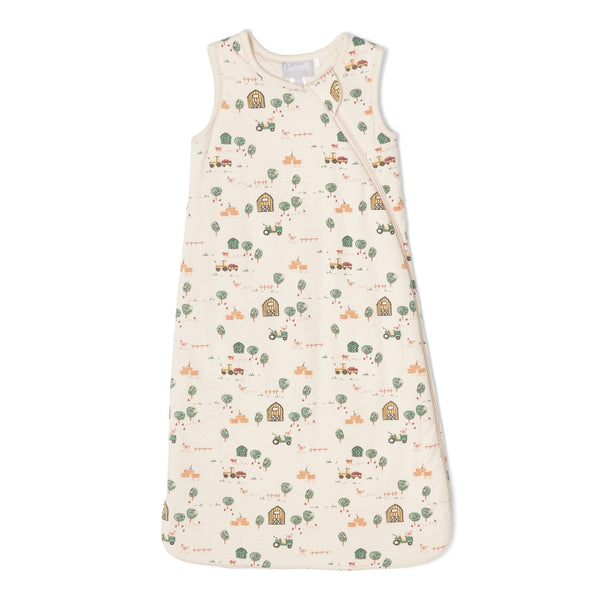 Coccoli Modal Sleepsack - Farm on Beige-Pumpkin Pie Kids Canada