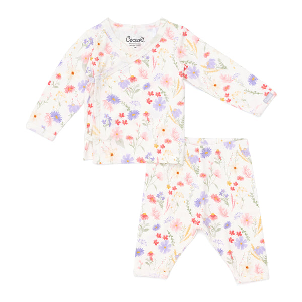 Coccoli Modal Take Me Home 2pc - Flowers on Cream-Pumpkin Pie Kids Canada