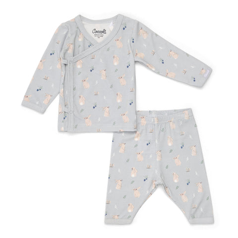 Coccoli Modal Take Me Home 2pc - Rabbits on Mercury-TMH6001-334 NB-Pumpkin Pie Kids Canada