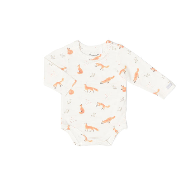 Coccoli Romper Onesie - Foxes on Cream-Pumpkin Pie Kids Canada
