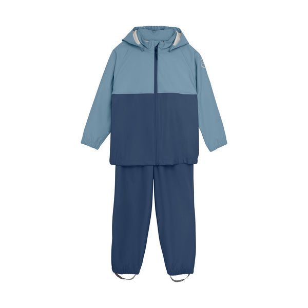 Color Kids Rain Jacket & Pant Set - Colorblock Faded Denim-742023-7023 4-Pumpkin Pie Kids Canada