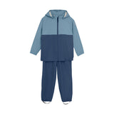 Color Kids Rain Jacket & Pant Set - Colorblock Faded Denim