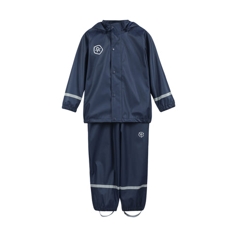 Color Kids Rain Jacket & Pant Set - D Blue-5967-772 4-Pumpkin Pie Kids Canada