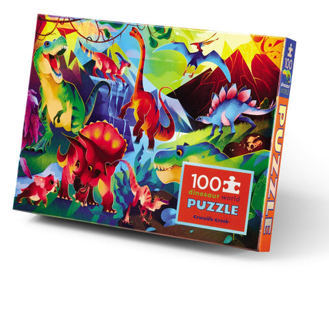 Crocodile Creek 100pc Holographic Puzzle - Dinosaur World-Pumpkin Pie Kids Canada