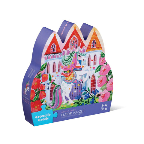 Crocodile Creek 36pc Floor Puzzle - Unicorn Castle-40919-Pumpkin Pie Kids Canada