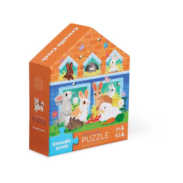 Crocodile Creek 50pc Flat House Puzzle - Bunny House-41625-Pumpkin Pie Kids Canada