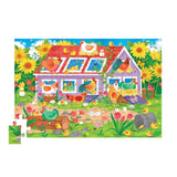 Crocodile Creek 50pc Flat House Puzzle - Chicken Coop-Pumpkin Pie Kids Canada