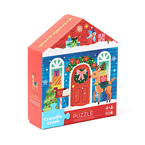 Crocodile Creek 50pc Flat House Puzzle - Santa's Workshop