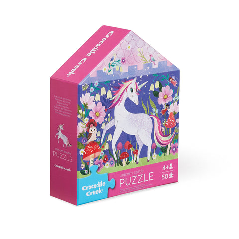 Crocodile Creek 50pc Flat House Puzzle - Unicorn Castle-Pumpkin Pie Kids Canada