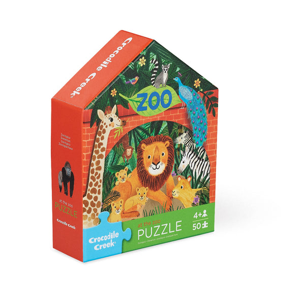 Crocodile Creek 50pc Flat House Puzzle - Zoo-41628-Pumpkin Pie Kids Canada