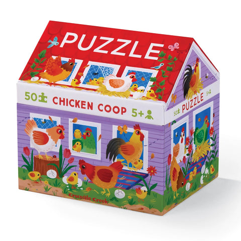 Crocodile Creek 50pc Puzzle - Chicken Coop-40954-Pumpkin Pie Kids Canada