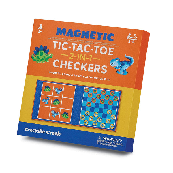Crocodile Creek Magnetic Games/Tic Tac Toe & Checkers Dino-30258-Pumpkin Pie Kids Canada