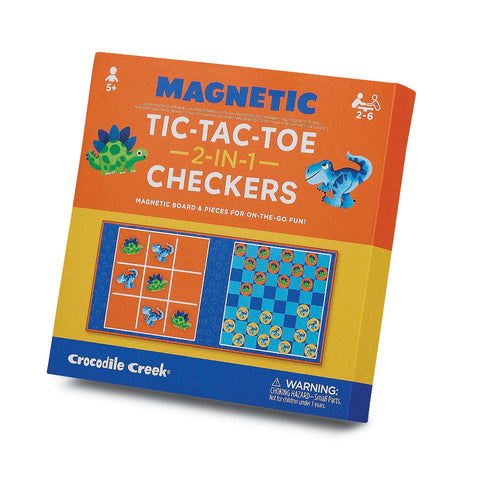 Crocodile Creek Magnetic Games/Tic Tac Toe & Checkers Dino-30258-Pumpkin Pie Kids Canada