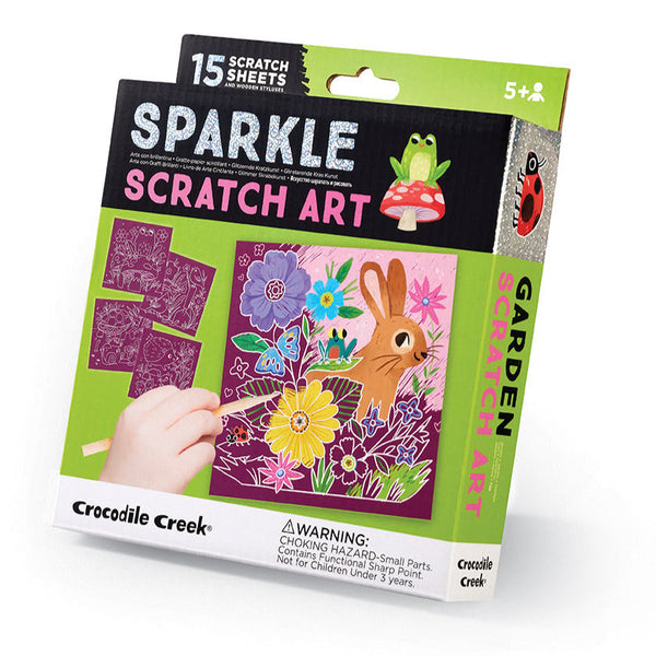Crocodile Creek Sparkle Scratch Art - Garden-75354-Pumpkin Pie Kids Canada