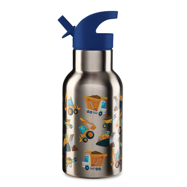 Crocodile Creek Stainless Bottle - Construction-Pumpkin Pie Kids Canada