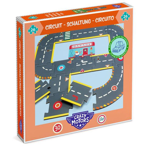Djeco Crazy Motors - Puzzle Circuit 26pc-Pumpkin Pie Kids Canada