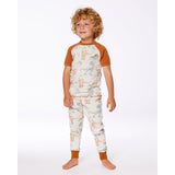 Deux Par Deux 2pc Pajama Set - Dinosaurs-Pumpkin Pie Kids Canada