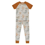 Deux Par Deux 2pc Pajama Set - Dinosaurs-Pumpkin Pie Kids Canada