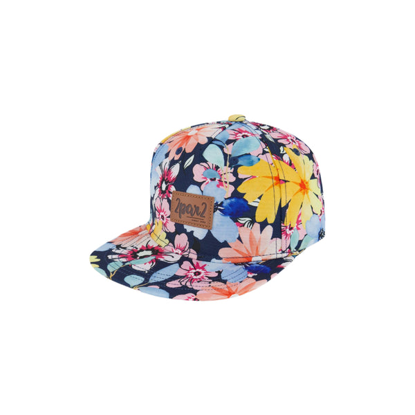 Deux Par Deux Cap - Flowers-G30VGC-049 3/6-Pumpkin Pie Kids Canada