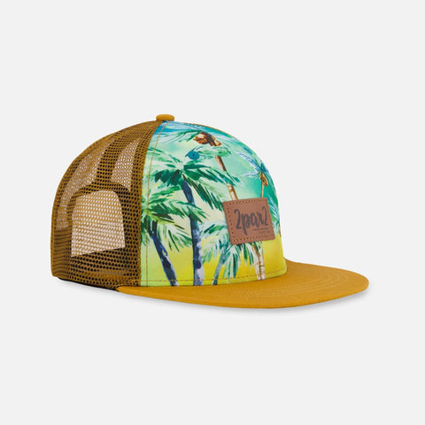 Deux Par Deux Cap - Golden Ocre Palm Tree-F30VC60-822 6/24-Pumpkin Pie Kids Canada