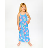 Deux Par Deux Crinkle Jersey Jumpsuit - Seashells-Pumpkin Pie Kids Canada