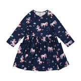 Deux Par Deux Dress with Pockets - Unicorns-Pumpkin Pie Kids Canada