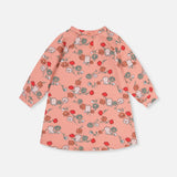 Deux Par Deux French Terry Dress - Cats & Flowers-J20E85-2J254 3-Pumpkin Pie Kids Canada