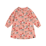 Deux Par Deux French Terry Dress - Cats & Flowers-J20E85-2J254 3-Pumpkin Pie Kids Canada