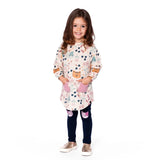 Deux Par Deux French Terry Dress - Oatmeal Cat-Pumpkin Pie Kids Canada