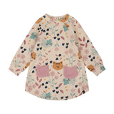 Deux Par Deux French Terry Dress - Oatmeal Cat-Pumpkin Pie Kids Canada