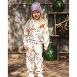 Deux Par Deux French Terry Sweatpant - Oatmeal Cat-Pumpkin Pie Kids Canada
