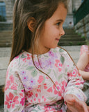 Deux Par Deux French Terry Sweatshirt - Pink Meadow-Pumpkin Pie Kids Canada