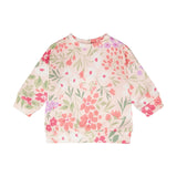 Deux Par Deux French Terry Sweatshirt - Pink Meadow-Pumpkin Pie Kids Canada