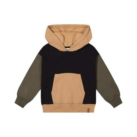 Deux Par Deux Hooded Fleece Top - Anthracite-J20U32-09990 3-Pumpkin Pie Kids Canada