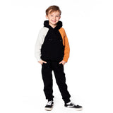 Deux Par Deux Hooded Sweatshirt - Anthracite-Pumpkin Pie Kids Canada