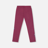 Deux Par Deux Jersey Leggings - Amaranth-Pumpkin Pie Kids Canada