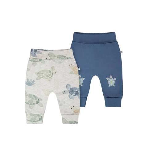 Deux Par Deux Jersey Pants 2pk - Blue-Pumpkin Pie Kids Canada