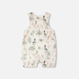 Deux Par Deux Jersey Romper - Zebra Jungle-Pumpkin Pie Kids Canada