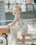 Deux Par Deux Jersey Romper - Zebra Jungle-Pumpkin Pie Kids Canada