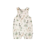 Deux Par Deux Jersey Romper - Zebra Jungle-Pumpkin Pie Kids Canada