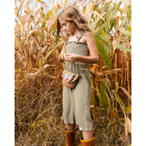 Deux Par Deux Jumpsuit - Oil Green-G30I41-365 4-Pumpkin Pie Kids Canada