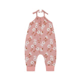 Deux Par Deux Jumpsuit - Pink & White Flowers-Pumpkin Pie Kids Canada