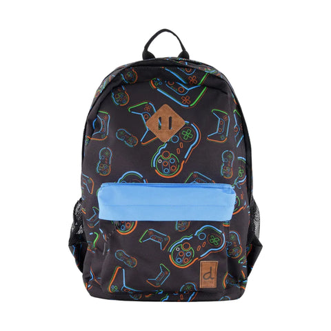 Deux Par Deux Kids Backpack 21L - Video Game-J20ZSD-2J090-Pumpkin Pie Kids Canada